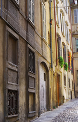 Fototapeta na wymiar Architecture of the Old City of Bergamo, Italy, Europe