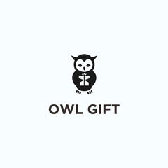 owl gift logo. owl icon