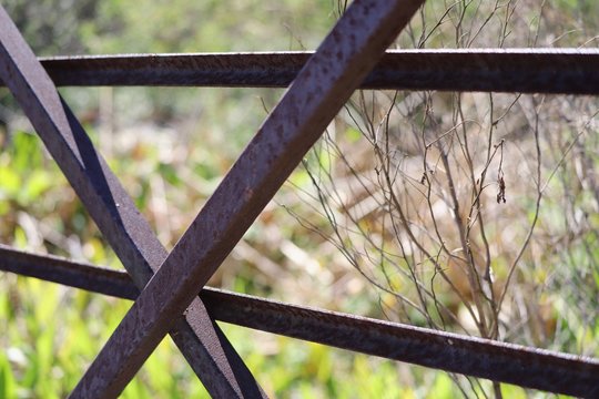 Abstract image of rusty metal fence