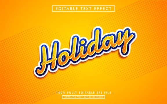 Holiday summer editable text effect
