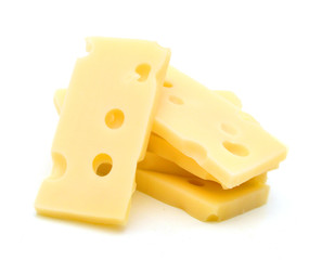 piece of cheese isolated on a white background