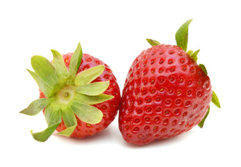 Appetizing strawberry. Isolated on a white background.