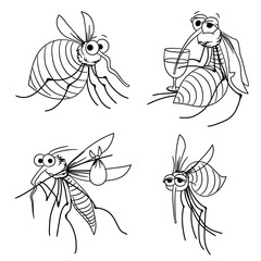 mosquito cute vector illustration/ funny insect