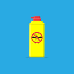 Mosquito insect reppelent bottle icon. Bug and mosquito reppelent spray aerosol prevention.