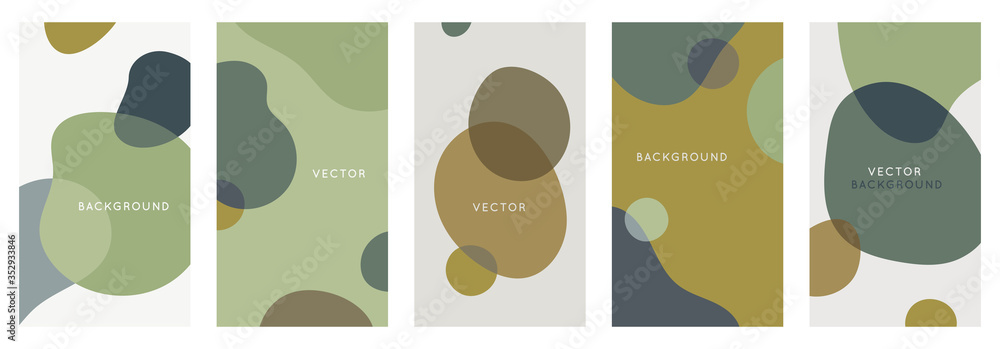 Poster Vector set of abstract creative backgrounds in minimal trendy style with copy space for text - design templates for social media stories