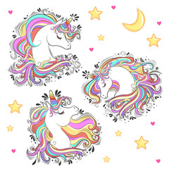 Obraz premium unicorn collection set