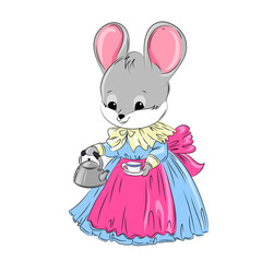 Cute little mouse vector illustration