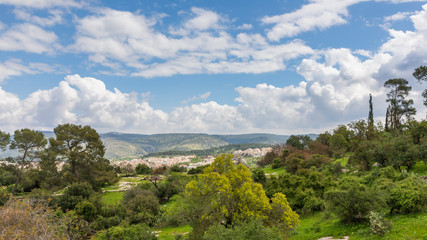 Fototapeta na wymiar View on new districts of Beit Shemesh