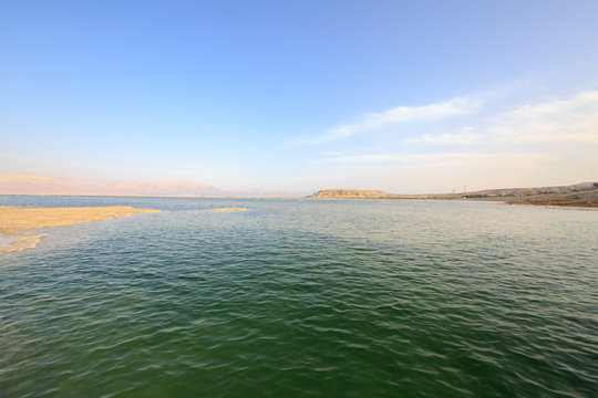 Last hour before sunset on the Dead Sea