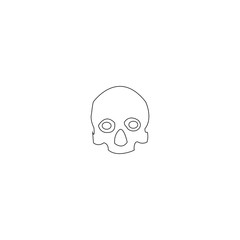 Single hand drawn skull. Element design for halloween, app, icon. Vector outline illustration.