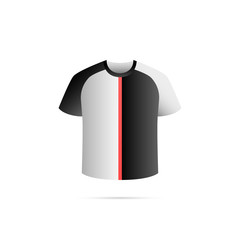 Soccer jersey with shadow. Black and white team. Vector illustration.