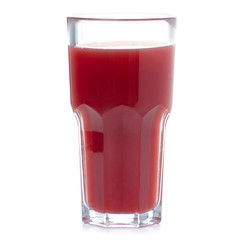 Glass of pomegranate juice on white background isolation