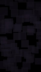 Black abstract background. Backdrop with grey squares. Vertical orientation. 3D illustration