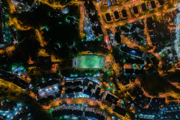 Very High Soccer Field Aerial View