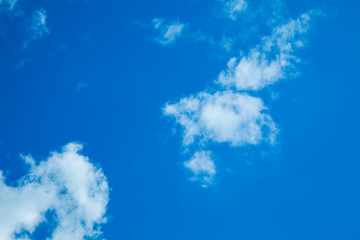 Fototapeta na wymiar White clouds on a back of blue sky. Clear sky with fluffy light clouds.