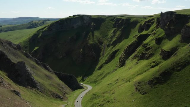 Winat's pass aerial view, Derbyshire UK