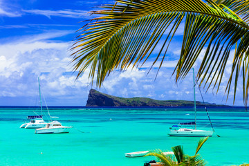 beautiful scenery of Mauritius island -tranquil beach in Cap Malheureux