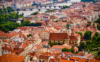View of the city of Prague, Czechoslovakia.