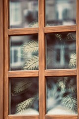 Obraz na płótnie Canvas window in the brown window