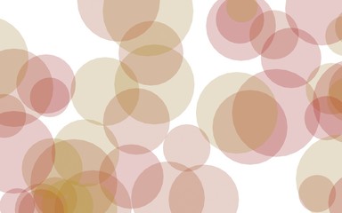 Multicolored translucent circles on a white background. Yellow tones. 3D illustration