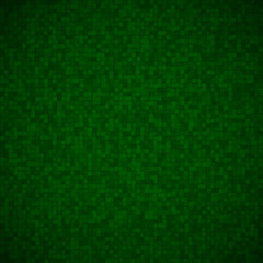 Abstract background of small squares or pixels in dark green colors