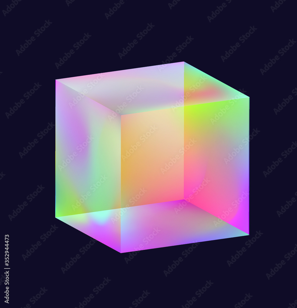 Poster abstract background with colorful cube