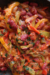 Fajitas veganas con alubias rojos y pimientos
