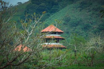 An old abandoned tower in the middle of nowhere