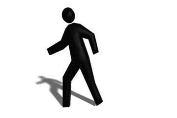 persona camminare 3d tridimensionale 