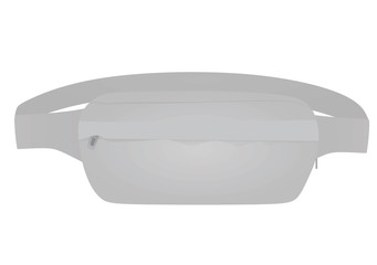 Grey bum bag. vector illustration