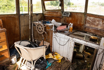 Old ships wheelhouse interior