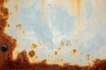 Rusty metal background,white and rusted walls rusted,Rusted white painted metal wall.
