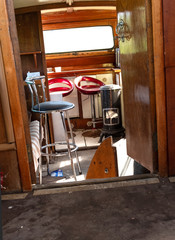 Interior of a wrecked boat background
