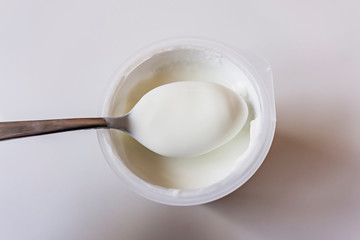 yoghurt isolated on white background