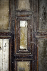 Fototapeta na wymiar Door with broken glass