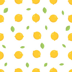 Lemon seamless pattern vector illustration. Summer design