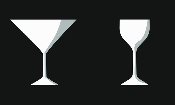 glasses for drinks. flat vector. icon