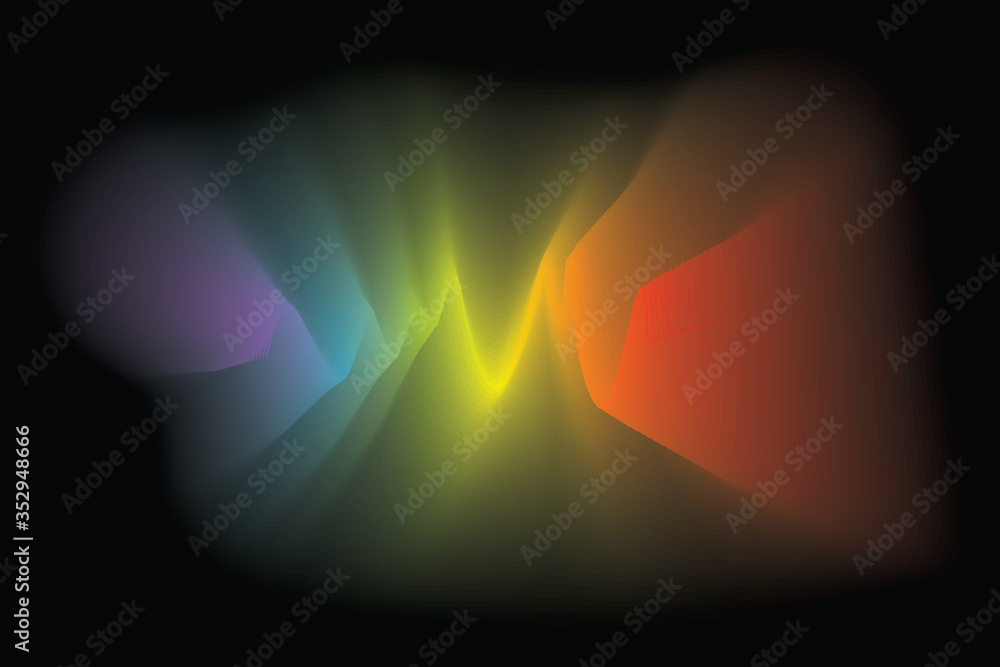 Poster abstract wave blurred gradient mesh background. colorful smooth banner template. easy editable soft 