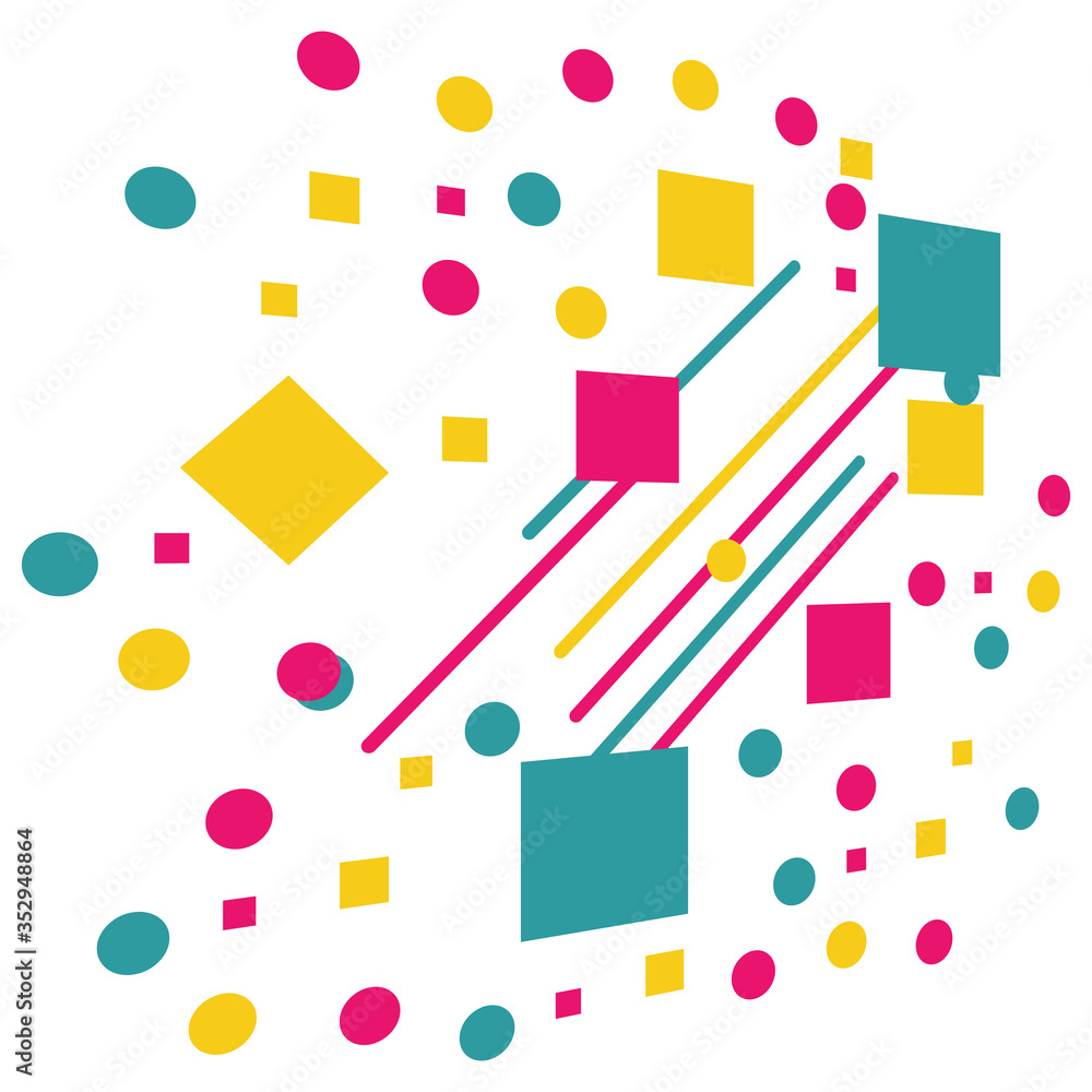 Aufkleber abstract geometric pattern and background with dynamic circles, squares, lines. use for modern desig