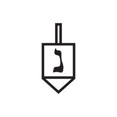 hanukkah dreidel icon, vector illustration