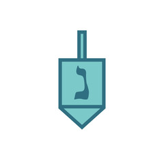 hanukkah dreidel icon, vector illustration