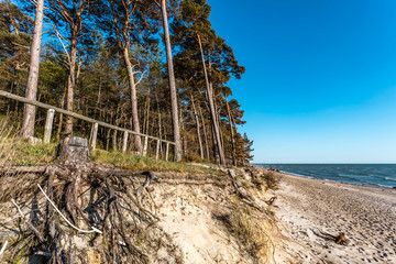 Wooden stairs the beach of Baltic sea t near place called 