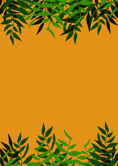 Vector minimalist simple background, green leaf
