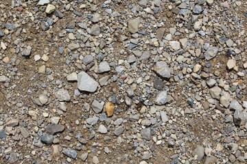 A close view of the rocks and pebbles surface.