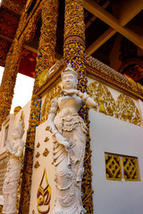 A beautiful view of buddhist temple at Chiang Mai, Thailand.