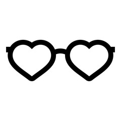 Stylish black sunglasses in the shape of a heart.Eyeglass frames for summer, party, beach.Decoration for the face.Vector illustration.