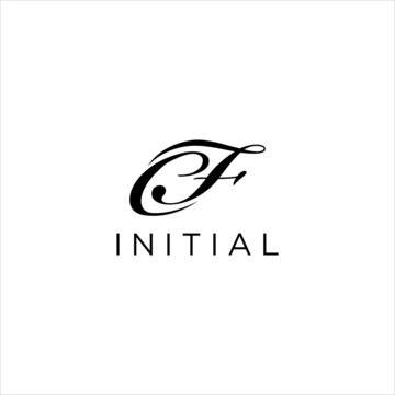 Initial Letter CF Logo Design Vector