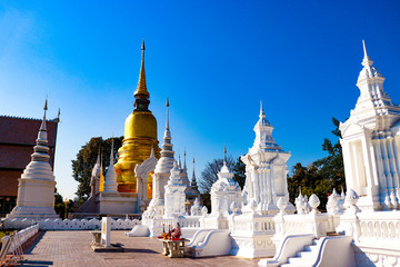 Fototapeta na wymiar A beautiful view of buddhist temple at Chiang Mai, Thailand.
