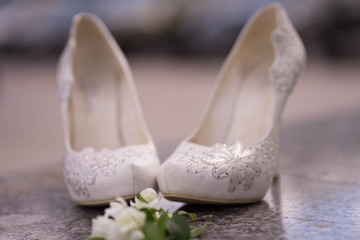 Obraz na płótnie Canvas white high heel women shoes