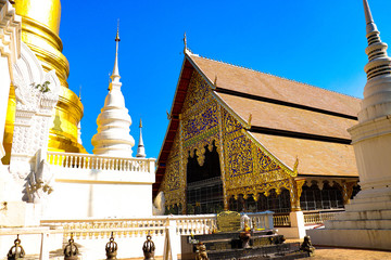 A beautiful view of buddhist temple at Chiang Mai, Thailand.